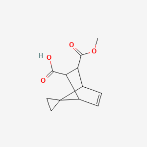molecular formula C12H14O4 B2829836 3-Methoxycarbonylspiro[bicyclo[2.2.1]hept-5-ene-7,1'-cyclopropane]-2-carboxylic acid CAS No. 2166926-65-2