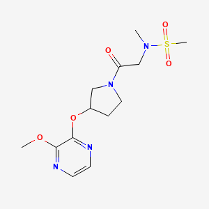 molecular formula C13H20N4O5S B2829839 N-(2-(3-((3-methoxypyrazin-2-yl)oxy)pyrrolidin-1-yl)-2-oxoethyl)-N-methylmethanesulfonamide CAS No. 2034284-10-9
