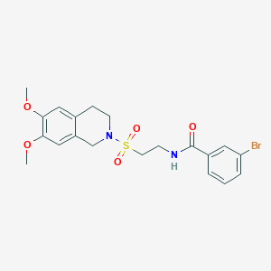 molecular formula C20H23BrN2O5S B2829854 3-溴-N-(2-((6,7-二甲氧基-3,4-二氢异喹啉-2(1H)-基)磺酰基)乙基)苯甲酰胺 CAS No. 922014-52-6