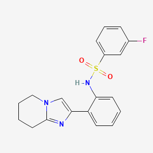 molecular formula C19H18FN3O2S B2829857 3-fluoro-N-(2-(5,6,7,8-tetrahydroimidazo[1,2-a]pyridin-2-yl)phenyl)benzenesulfonamide CAS No. 2034464-03-2