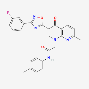 molecular formula C26H20FN5O3 B2829860 N-(1-ethyl-5-morpholin-4-yl-6-oxo-1,6-dihydropyridazin-4-yl)-2-(4-methylphenoxy)acetamide CAS No. 1029727-86-3