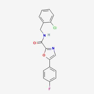 molecular formula C17H12ClFN2O2 B2829867 N-(2-氯苄基)-5-(4-氟苯基)噁唑-2-甲酰胺 CAS No. 955701-31-2