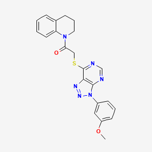 molecular formula C22H20N6O2S B2829871 1-(3,4-dihydroquinolin-1(2H)-yl)-2-((3-(3-methoxyphenyl)-3H-[1,2,3]triazolo[4,5-d]pyrimidin-7-yl)thio)ethanone CAS No. 941911-84-8