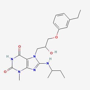molecular formula C21H29N5O4 B2829872 8-(叔丁基氨基)-7-(3-(3-乙基苯氧基)-2-羟基丙基)-3-甲基-1H-嘧啶-2,6(3H,7H)-二酮 CAS No. 941937-07-1