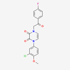 molecular formula C19H14ClFN2O4 B2829886 1-(3-Chloro-4-methoxyphenyl)-4-[2-(4-fluorophenyl)-2-oxoethyl]pyrazine-2,3-dione CAS No. 898428-84-7