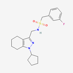 molecular formula C20H26FN3O2S B2829901 N-((1-环戊基-4,5,6,7-四氢-1H-吲哚-3-基)甲基)-1-(3-氟苯基)甲磺酰胺 CAS No. 1448046-10-3