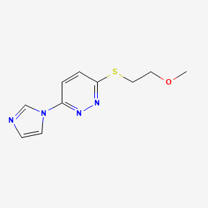 molecular formula C10H12N4OS B2829905 3-(1H-imidazol-1-yl)-6-((2-methoxyethyl)thio)pyridazine CAS No. 1351615-41-2