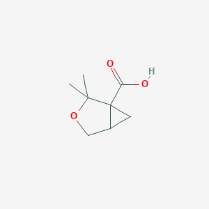 molecular formula C8H12O3 B2829906 2,2-Dimethyl-3-oxabicyclo[3.1.0]hexane-1-carboxylic acid CAS No. 1955497-85-4