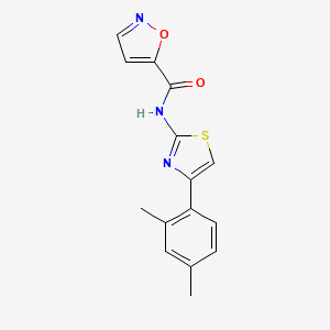 molecular formula C15H13N3O2S B2829909 N-(4-(2,4-dimethylphenyl)thiazol-2-yl)isoxazole-5-carboxamide CAS No. 941957-28-4