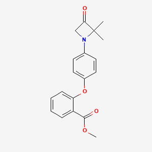 molecular formula C19H19NO4 B2829911 Methyl 2-[4-(2,2-dimethyl-3-oxoazetidin-1-yl)phenoxy]benzoate CAS No. 865660-56-6