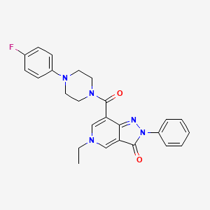 molecular formula C25H24FN5O2 B2829920 5-ethyl-7-(4-(4-fluorophenyl)piperazine-1-carbonyl)-2-phenyl-2H-pyrazolo[4,3-c]pyridin-3(5H)-one CAS No. 921513-70-4