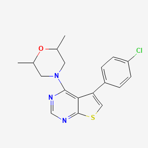 molecular formula C18H18ClN3OS B2829922 4-(5-(4-Chlorophenyl)thieno[2,3-d]pyrimidin-4-yl)-2,6-dimethylmorpholine CAS No. 329708-96-5
