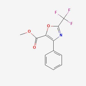 molecular formula C12H8F3NO3 B2829944 甲基-4-苯基-2-(三氟甲基)噁唑-5-甲酸甲酯 CAS No. 1346526-79-1