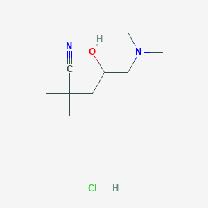 molecular formula C10H19ClN2O B2829947 1-[3-(二甲氨基)-2-羟基丙基]环丁烷-1-甲腈；盐酸盐 CAS No. 2375262-35-2