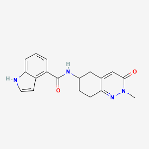 molecular formula C18H18N4O2 B2829948 N-(2-甲基-3-氧代-2,3,5,6,7,8-六氢喹啉-6-基)-1H-吲哚-4-甲酰胺 CAS No. 2034369-81-6