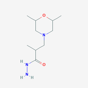 molecular formula C10H21N3O2 B2829950 3-(2,6-Dimethylmorpholin-4-yl)-2-methylpropanohydrazide CAS No. 1005106-94-4