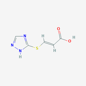 molecular formula C5H5N3O2S B2829953 (E)-3-(1H-1,2,4-三唑-5-基硫代)丙-2-烯酸 CAS No. 1379401-58-7