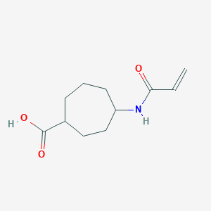 molecular formula C11H17NO3 B2829956 4-(Prop-2-enoylamino)cycloheptane-1-carboxylic acid CAS No. 2305539-18-6