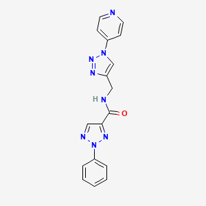 molecular formula C17H14N8O B2829961 2-phenyl-N-((1-(pyridin-4-yl)-1H-1,2,3-triazol-4-yl)methyl)-2H-1,2,3-triazole-4-carboxamide CAS No. 2034379-91-2
