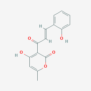 molecular formula C15H12O5 B2829964 (E)-4-hydroxy-3-(3-(2-hydroxyphenyl)acryloyl)-6-methyl-2H-pyran-2-one CAS No. 14073-10-0
