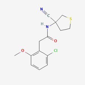 molecular formula C14H15ClN2O2S B2829965 2-(2-chloro-6-methoxyphenyl)-N-(3-cyanothiolan-3-yl)acetamide CAS No. 1797314-60-3
