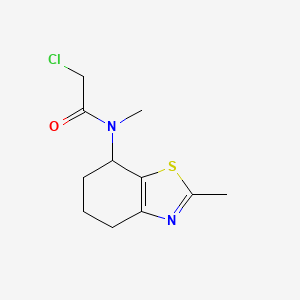 molecular formula C11H15ClN2OS B2829967 2-Chloro-N-methyl-N-(2-methyl-4,5,6,7-tetrahydro-1,3-benzothiazol-7-yl)acetamide CAS No. 2411241-71-7