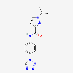molecular formula C14H15N7O B2829972 N-(4-(1H-tetrazol-1-yl)phenyl)-1-isopropyl-1H-pyrazole-3-carboxamide CAS No. 1226459-86-4