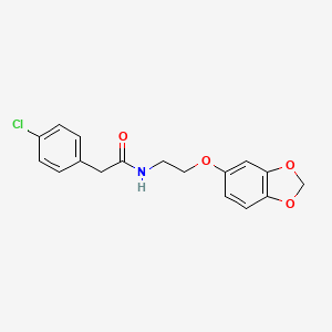 molecular formula C17H16ClNO4 B2829986 N-(2-(benzo[d][1,3]dioxol-5-yloxy)ethyl)-2-(4-chlorophenyl)acetamide CAS No. 1171631-50-7