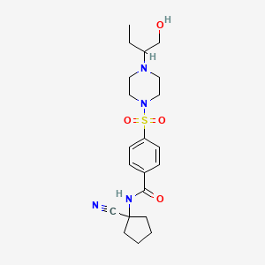 molecular formula C21H30N4O4S B2829995 N-(1-cyanocyclopentyl)-4-{[4-(1-hydroxybutan-2-yl)piperazin-1-yl]sulfonyl}benzamide CAS No. 2094336-35-1