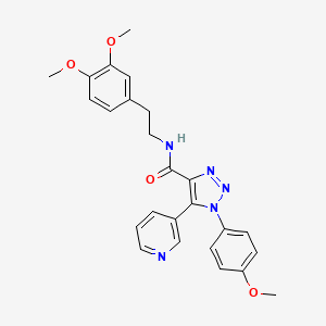 molecular formula C25H25N5O4 B2829996 2-[4-({[4-(乙酰氨基)苯基]磺酰}氨基)苯氧基]-N-环戊基烟酰胺 CAS No. 1206991-95-8