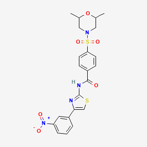 molecular formula C22H22N4O6S2 B2830003 4-((2,6-dimethylmorpholino)sulfonyl)-N-(4-(3-nitrophenyl)thiazol-2-yl)benzamide CAS No. 314275-58-6