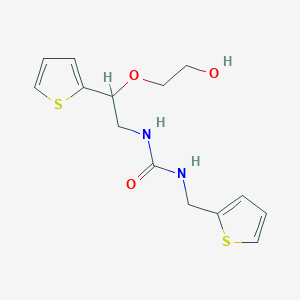 molecular formula C14H18N2O3S2 B2830008 1-(2-(2-Hydroxyethoxy)-2-(thiophen-2-yl)ethyl)-3-(thiophen-2-ylmethyl)urea CAS No. 2034565-73-4