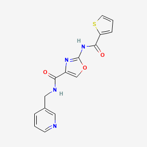 molecular formula C15H12N4O3S B2830017 N-(pyridin-3-ylmethyl)-2-(thiophene-2-carboxamido)oxazole-4-carboxamide CAS No. 1286719-42-3