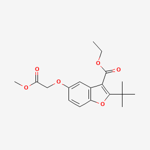 molecular formula C18H22O6 B2830019 乙酸2-叔丁基-5-(2-甲氧基-2-氧代乙氧基)-1-苯并呋喃-3-羧酸酯 CAS No. 384374-99-6