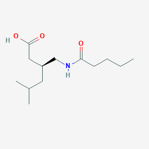 (3S)-5-methyl-3-(pentanamidomethyl)hexanoic acid