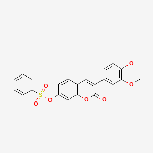 molecular formula C23H18O7S B2830026 3-(3,4-二甲氧基苯基)-2-氧代-2H-香豆素-7-基苯磺酸盐 CAS No. 896039-93-3