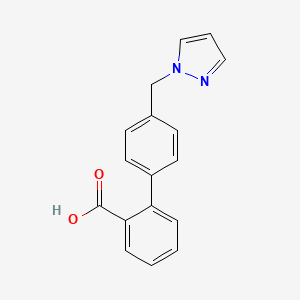 molecular formula C17H14N2O2 B2830028 2-[4-(1H-pyrazol-1-ylmethyl)phenyl]benzoic acid CAS No. 956191-52-9