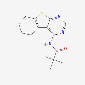 molecular formula C15H19N3OS B2830030 2,2-dimethyl-N-(5,6,7,8-tetrahydro-[1]benzothiolo[2,3-d]pyrimidin-4-yl)propanamide CAS No. 361990-51-4