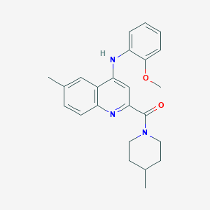 molecular formula C24H27N3O2 B2830036 N~3~-allyl-N~1~-(4-{[(isopropylamino)carbonyl]amino}phenyl)piperidine-1,3-dicarboxamide CAS No. 1251670-39-9