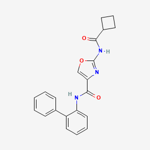 molecular formula C21H19N3O3 B2830039 N-([1,1'-biphenyl]-2-yl)-2-(cyclobutanecarboxamido)oxazole-4-carboxamide CAS No. 1396625-65-2