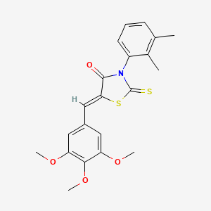 molecular formula C21H21NO4S2 B2830043 (5Z)-3-(2,3-dimethylphenyl)-2-sulfanylidene-5-[(3,4,5-trimethoxyphenyl)methylidene]-1,3-thiazolidin-4-one CAS No. 300827-50-3