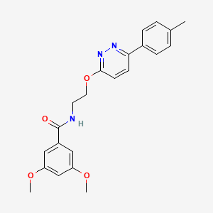 molecular formula C22H23N3O4 B2830049 3,5-dimethoxy-N-(2-((6-(p-tolyl)pyridazin-3-yl)oxy)ethyl)benzamide CAS No. 1005296-39-8