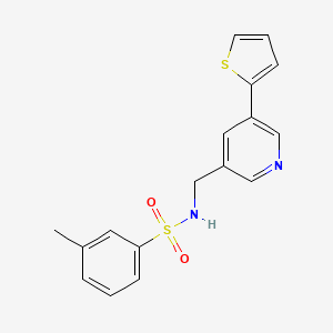 3-methyl-N-((5-(thiophen-2-yl)pyridin-3-yl)methyl)benzenesulfonamide
