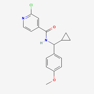 molecular formula C17H17ClN2O2 B2830065 2-chloro-N-[cyclopropyl(4-methoxyphenyl)methyl]pyridine-4-carboxamide CAS No. 1111506-17-2