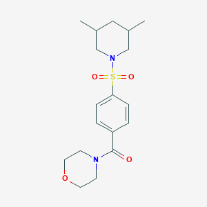 molecular formula C18H26N2O4S B2830068 (4-((3,5-Dimethylpiperidin-1-yl)sulfonyl)phenyl)(morpholino)methanone CAS No. 392324-19-5