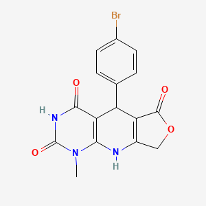 molecular formula C16H12BrN3O4 B2830071 8-(4-Bromophenyl)-13-methyl-5-oxa-2,11,13-triazatricyclo[7.4.0.0^{3,7}]trideca-1(9),3(7)-diene-6,10,12-trione CAS No. 863668-65-9