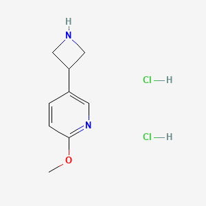 molecular formula C9H14Cl2N2O B2830077 5-(氮杂杂环丁基)-2-甲氧基吡啶;二盐酸盐 CAS No. 2580240-06-6