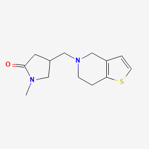 molecular formula C13H18N2OS B2830083 1-methyl-4-({4H,5H,6H,7H-thieno[3,2-c]pyridin-5-yl}methyl)pyrrolidin-2-one CAS No. 2097863-88-0