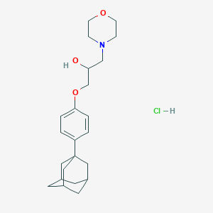 molecular formula C23H34ClNO3 B2830086 1-(4-((3r,5r,7r)-Adamantan-1-yl)phenoxy)-3-morpholinopropan-2-ol hydrochloride CAS No. 464877-25-6