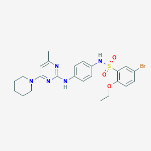 molecular formula C24H28BrN5O3S B2830092 5-bromo-2-ethoxy-N-{4-[(4-methyl-6-piperidin-1-ylpyrimidin-2-yl)amino]phenyl}benzenesulfonamide CAS No. 946221-57-4